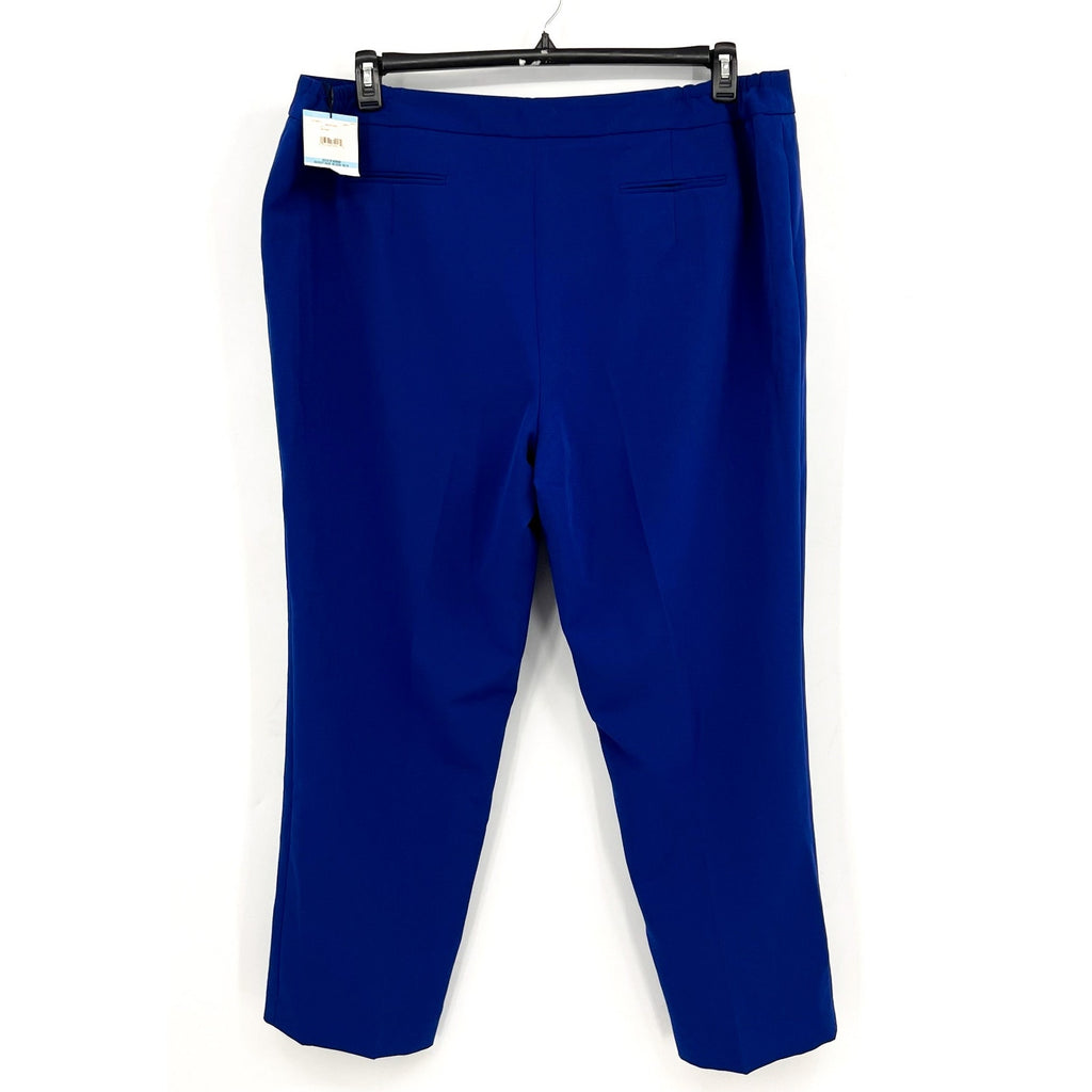 ANNE KLEIN Bowie Straight Ankle Pants 20W Magritte Blue Flat Front NWT