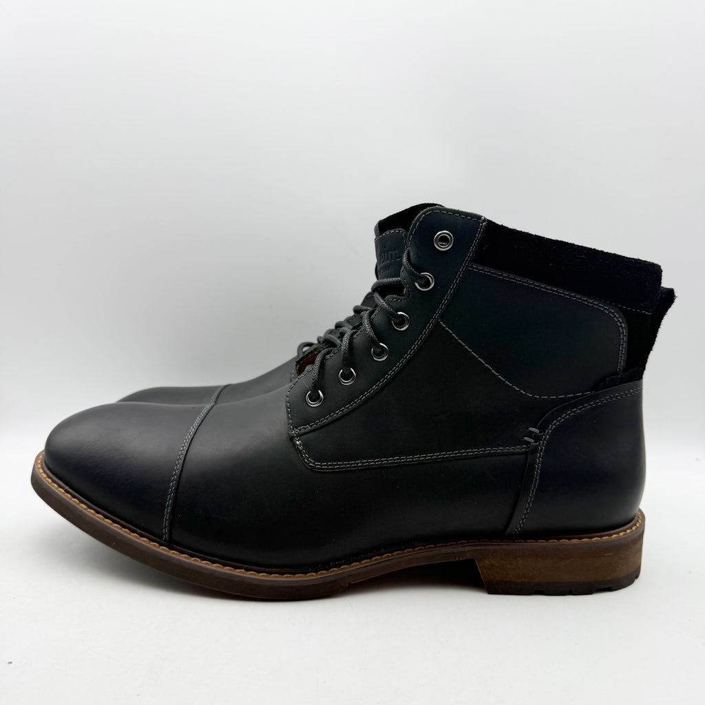 Florsheim Mens Chalet Ankle Boots US 11 Wide EU 44 Black Leather NIB