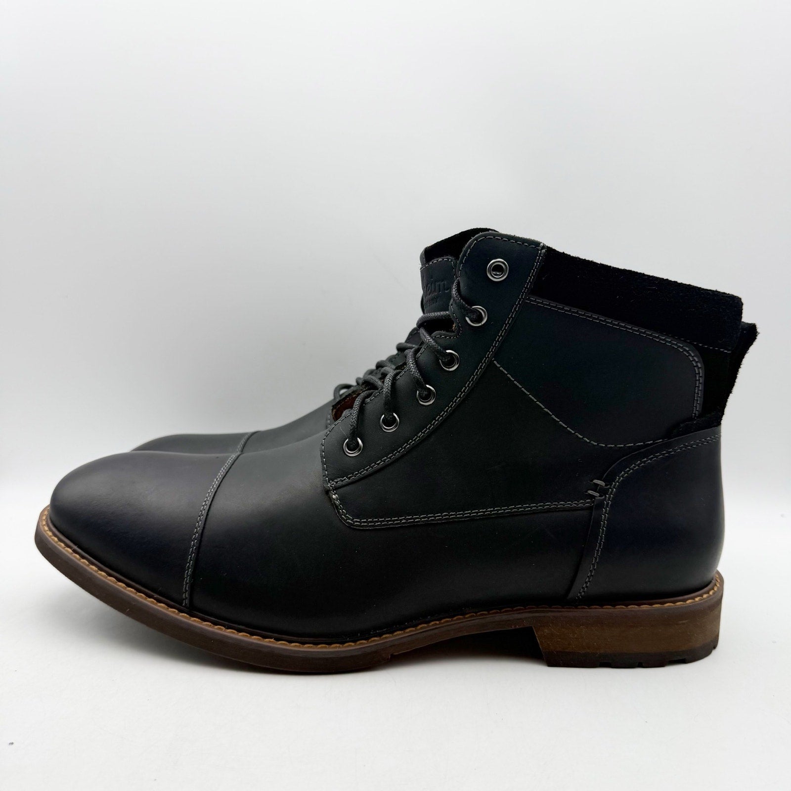 Florsheim Mens Chalet Ankle Boots US 11 Wide EU 44 Black Leather NIB
