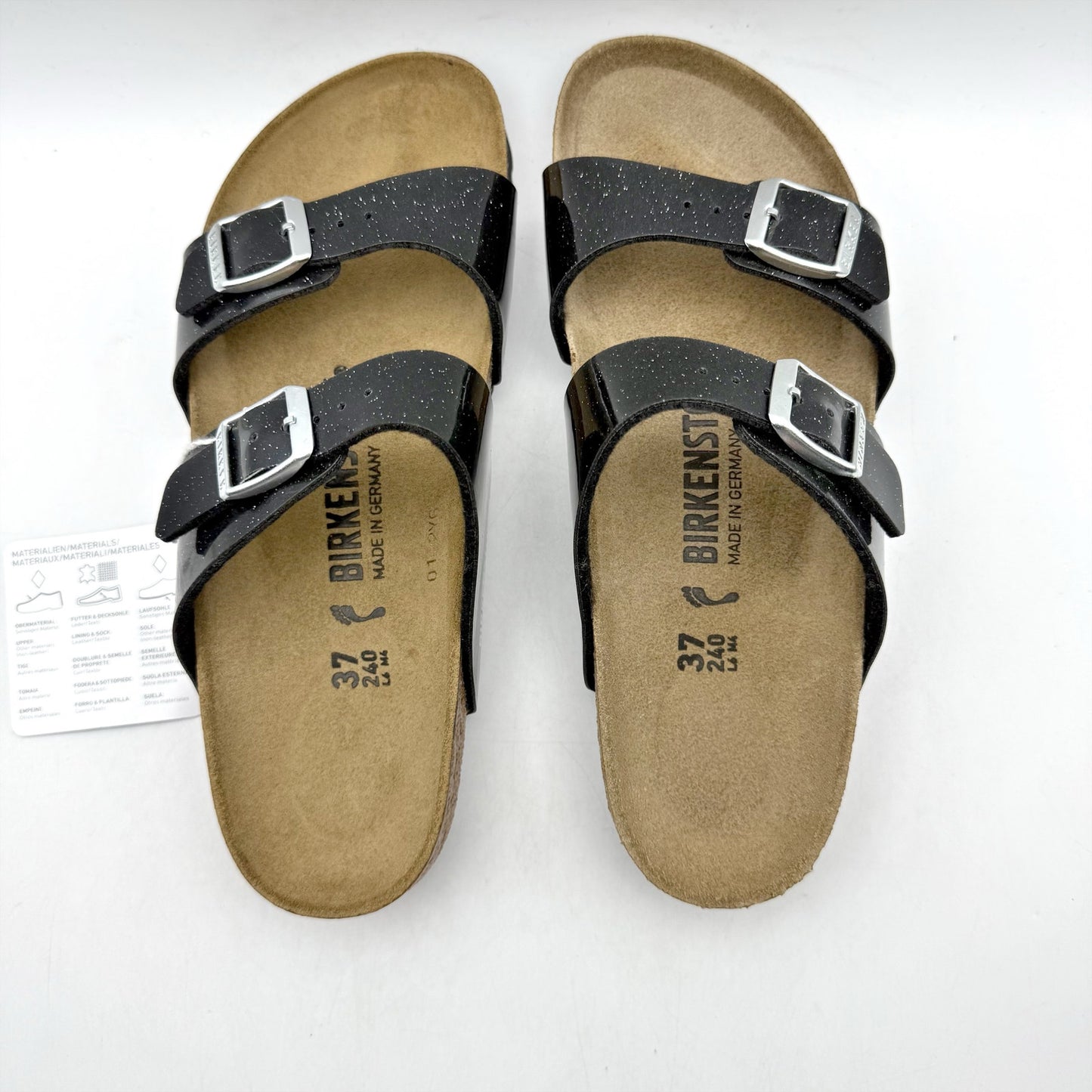 Birkenstock Womens Sydney Birko Flor Graceful Sandals EU 37 US 6 Black NWOB