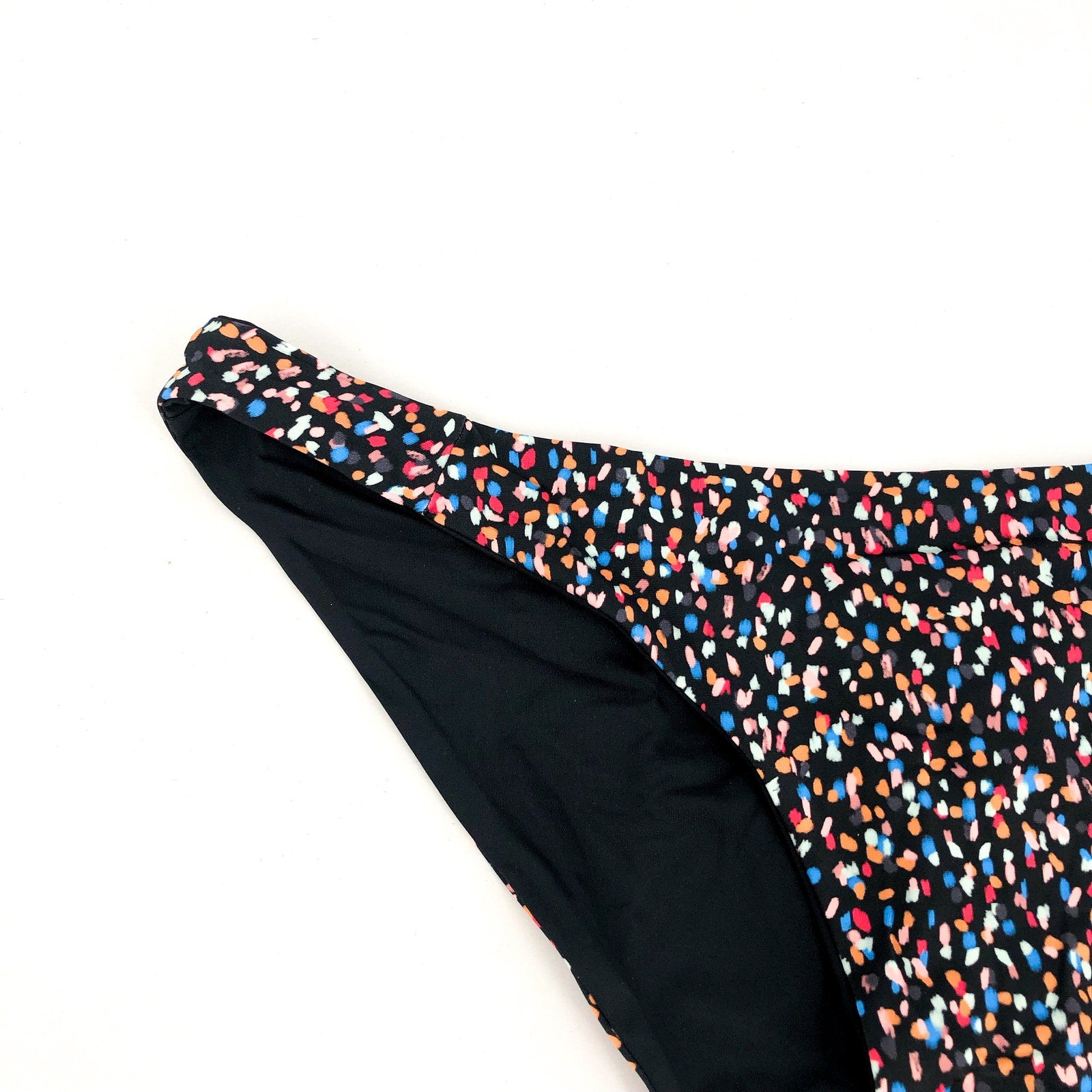 PRANA Womens Elina Reversible Swim Bottom XL US 16 Black Alotta Dots UPF 50+ NWT