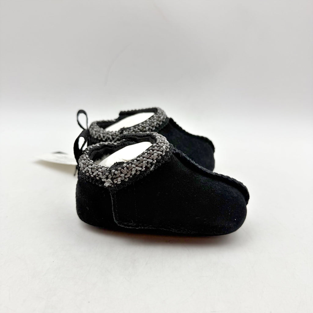 UGG Baby Tasman Slippers US 0/1 XS Black Suede NIB