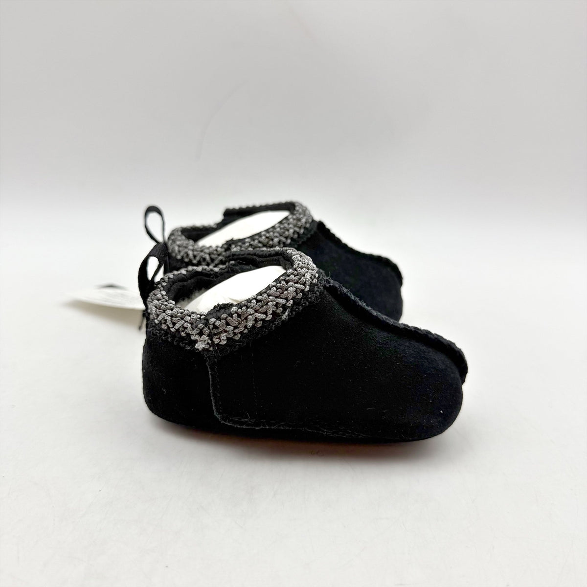UGG Baby Tasman Slippers US 0/1 XS Black Suede NIB
