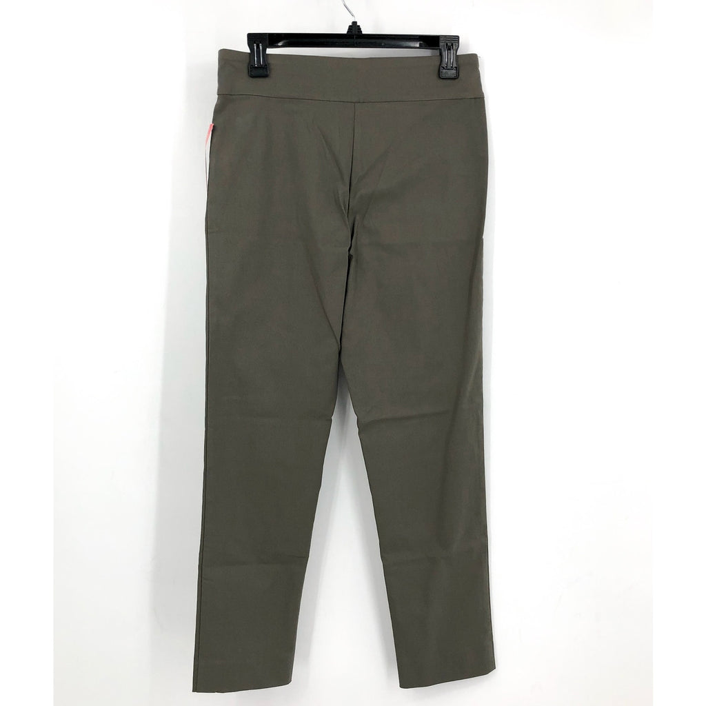KRAZY LARRY Women's Pull-On Ankle Pants Size 6 Green Olive High Rise Stretch NWT