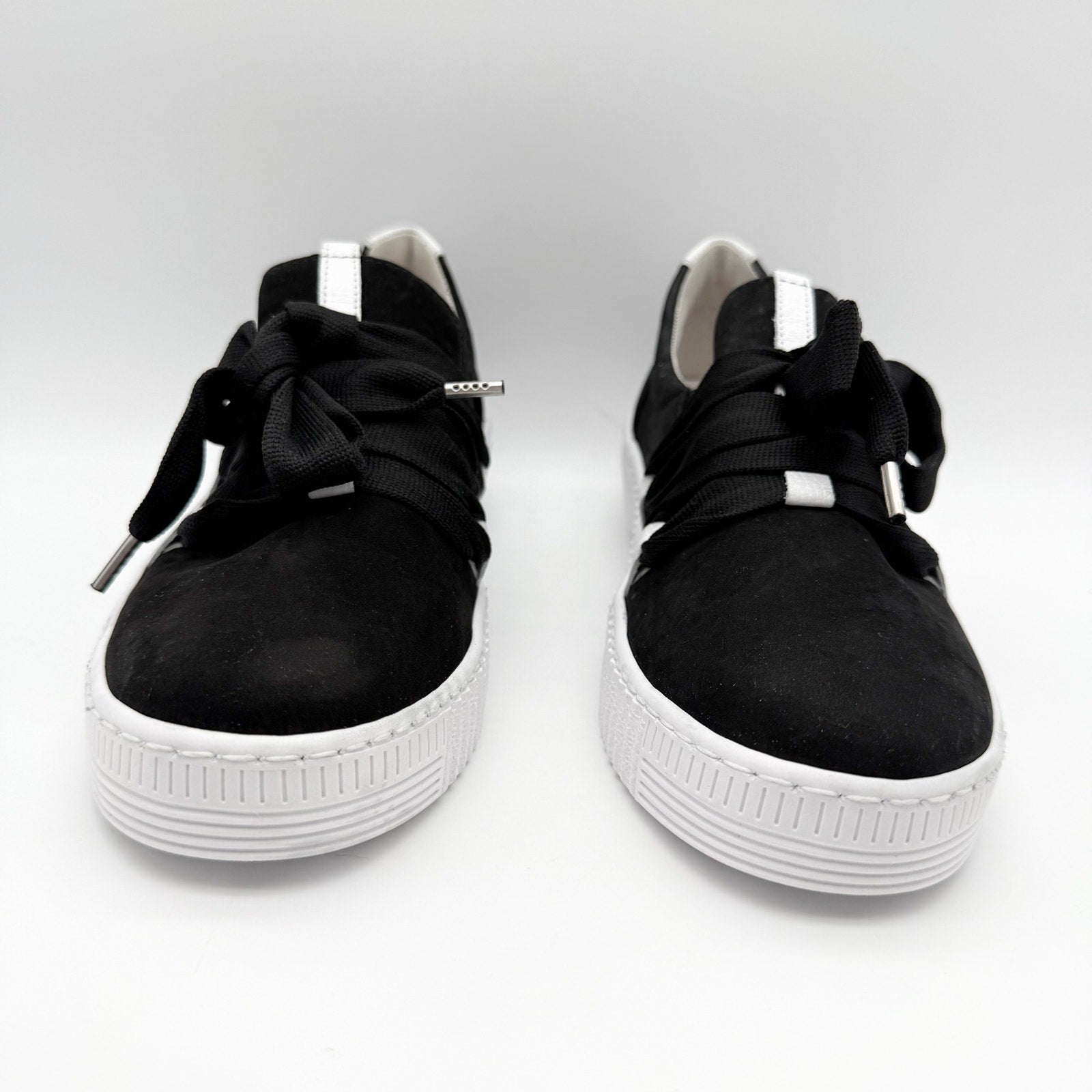 Gabor Womens 43.333 Platform Casual Sneakers US 8 UK 5.5 Black Leather NIB