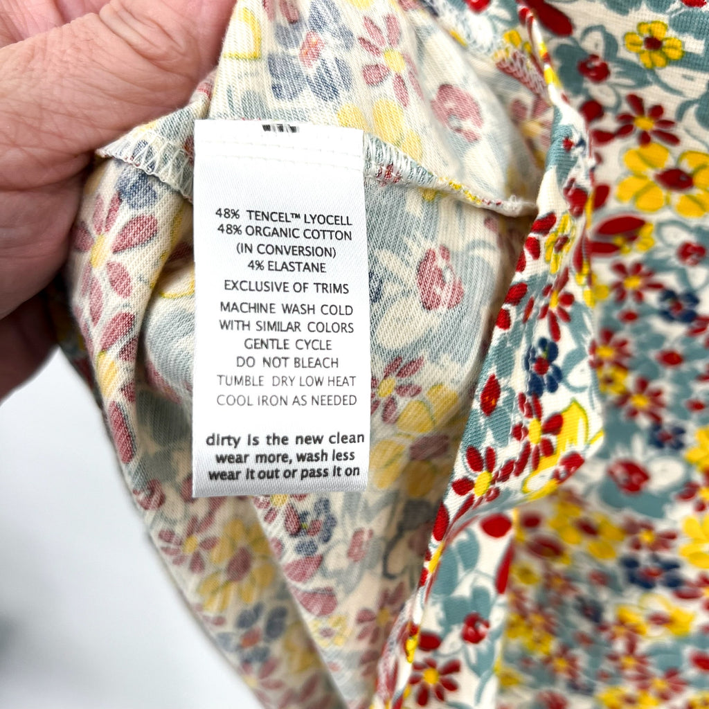 TOAD & CO Womens Rosemarie Dress XS Yellow Red Barley Floral Short Sleeve NWT