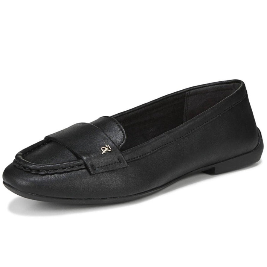 Franco Sarto Womens Faris Slip On Flats US 9.5 Black Vegan Leather Loafers NIB