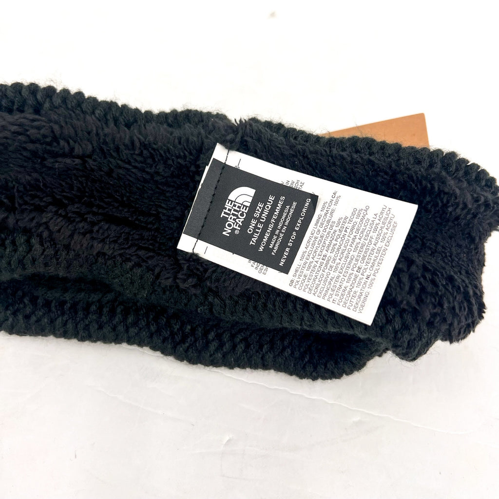 THE NORTH FACE Women's Cable Minna Earband OS Black Stretch Knit NWT