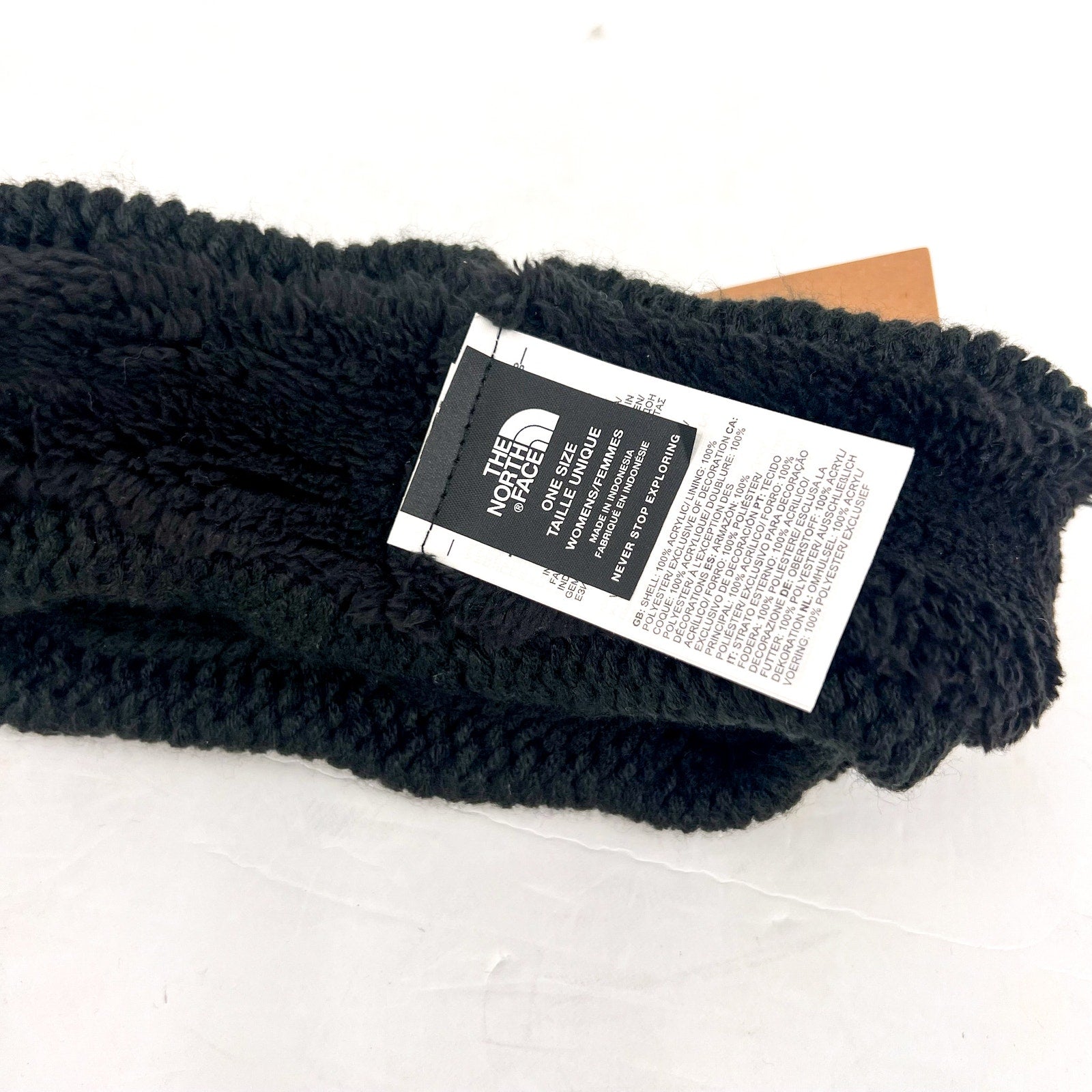 THE NORTH FACE Women's Cable Minna Earband OS Black Stretch Knit NWT