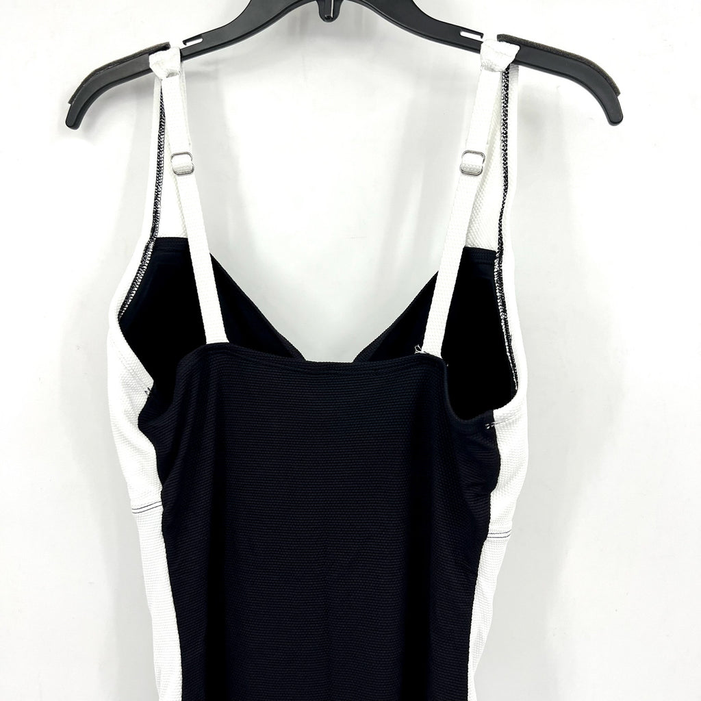TOMMY BAHAMA Island Cays One-Piece Swimsuit Size 16 White Black Colorblock NWT