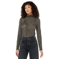 MAJESTIC FILATURES Womens Cashmere Turtleneck Large Size 4 Khaki Cheetah NWT