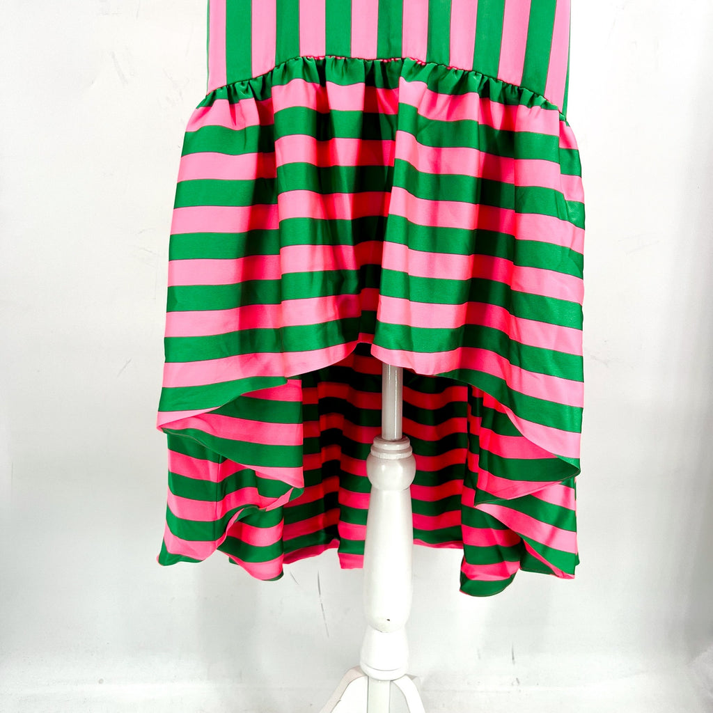 LILLY PULITZER Steph Halter Maxi Dress Size 6 Roxie Pink Green X Wide Stripe NWT