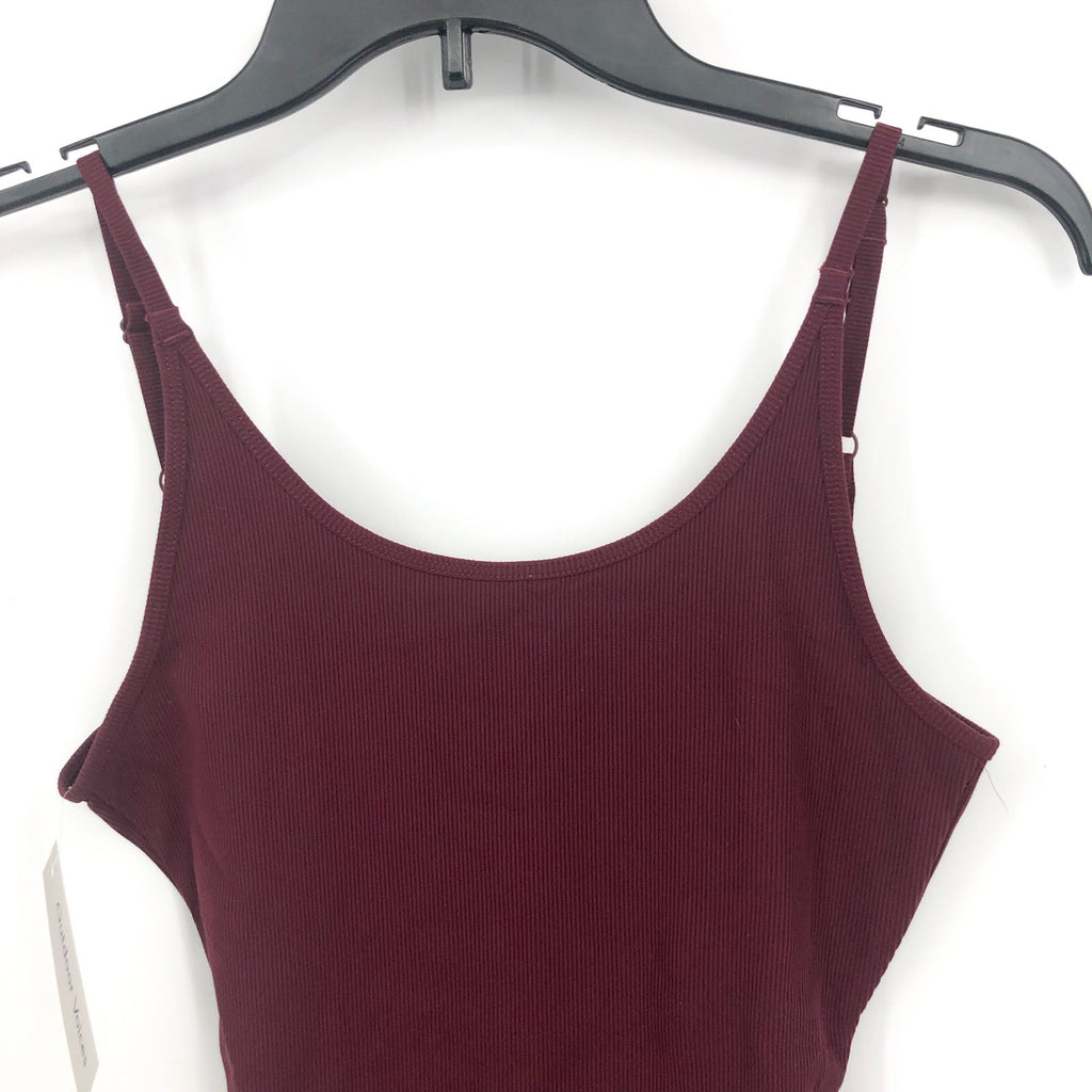 OUTDOOR VOICES Womens Leotard Bodysuit XS Shiraz Red SuperForm Rib Tank NWT
