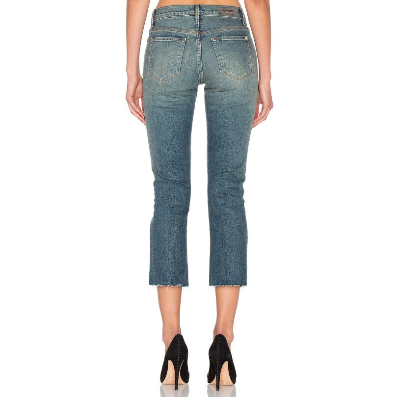 BALDWIN Women's Maxwell Crop Kick Flare Jeans Size 24 Blue Traction Stretch NWT