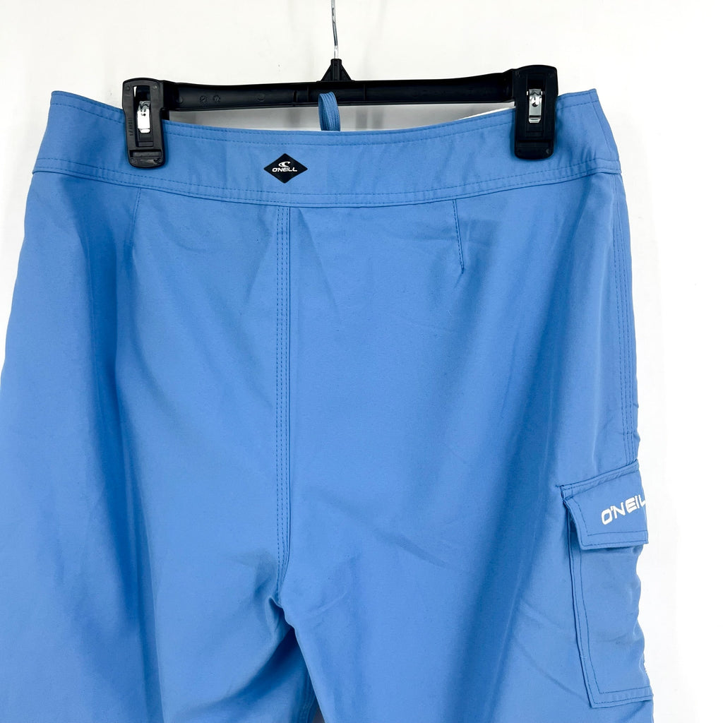 O'NEILL Mens Santa Cruz Solid 2.0 Boardshorts Size 31 Blue Cyan Drawstring NWT