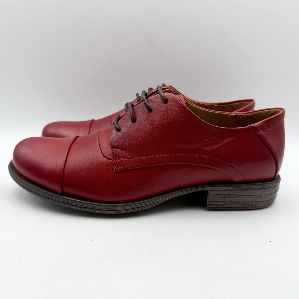 Miz Mooz Womens Letty Oxford Shoes US 8 M EU 38 Red Leather NIB