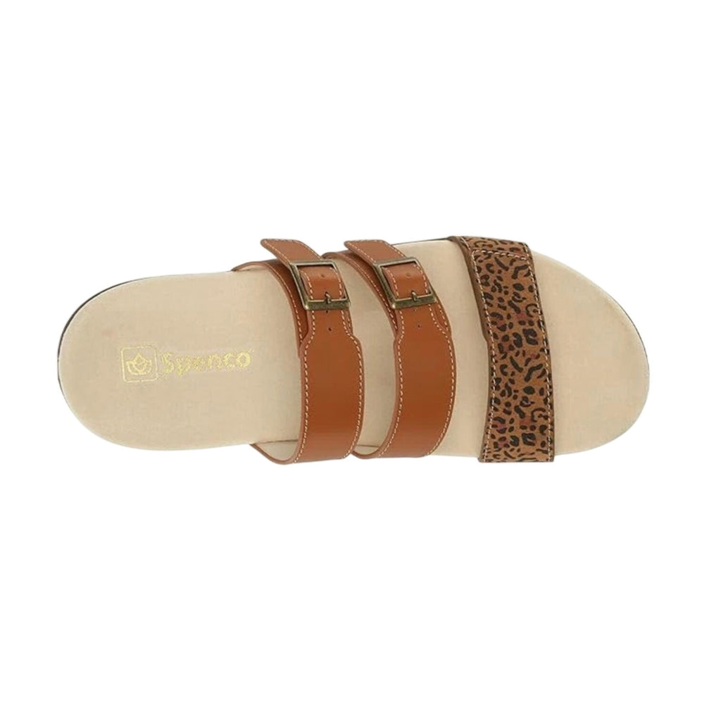 Spenco Womens Orchid Saddle Sandals 7.5 Wide EU 38D Cheetah Brown NIB