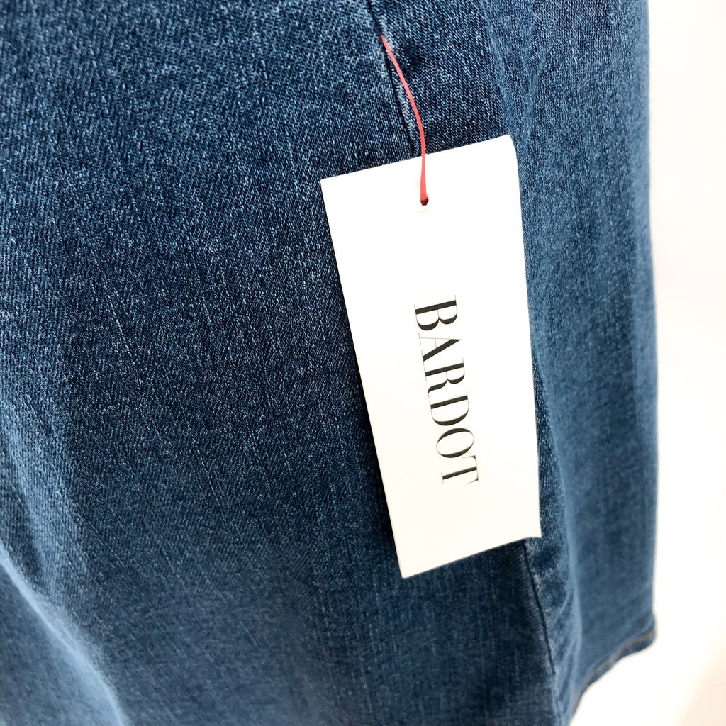 BARDOT Womens Sofia Denim Mini Dress XL US 10 Vintage Blue Halter Y2K NWT