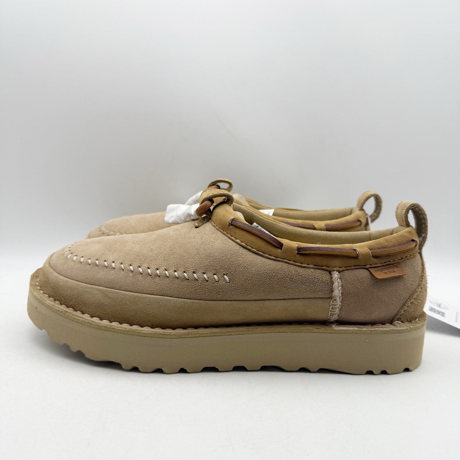 UGG Womens Ultra Mini Crafted Regenerate Bootie US 8 EU 39.5 Sand Tan Suede NWOB