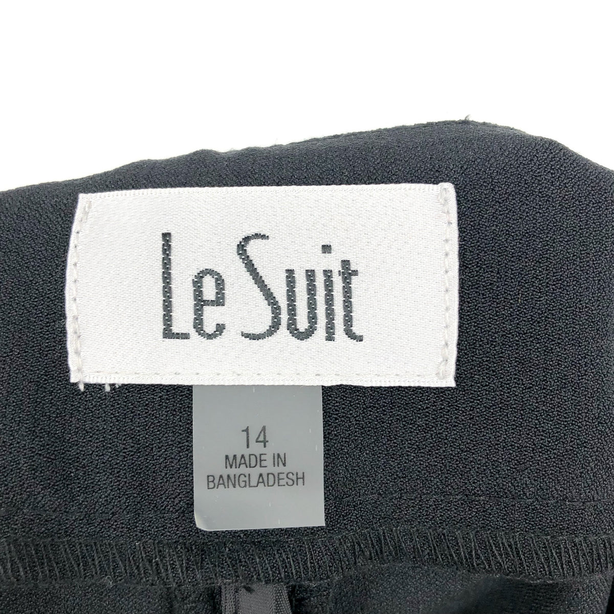 LE SUIT Women's Straight Leg Suit Pants Size 14 Black Flat Front Stretch NWT