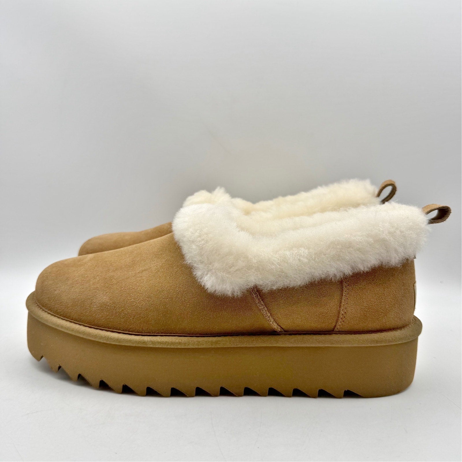 UGG Womens Nita Platform Slippers US 10 EU 41 Chestnut Brown Suede NWOB