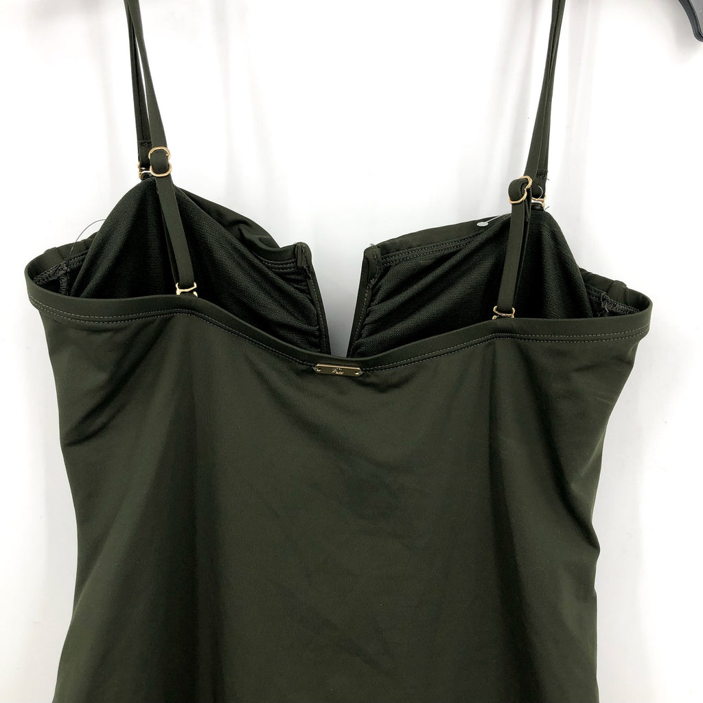 LAUREN RALPH LAUREN V Wire Bandini Swim Top Size 16 Olive Green Beach Club NWT