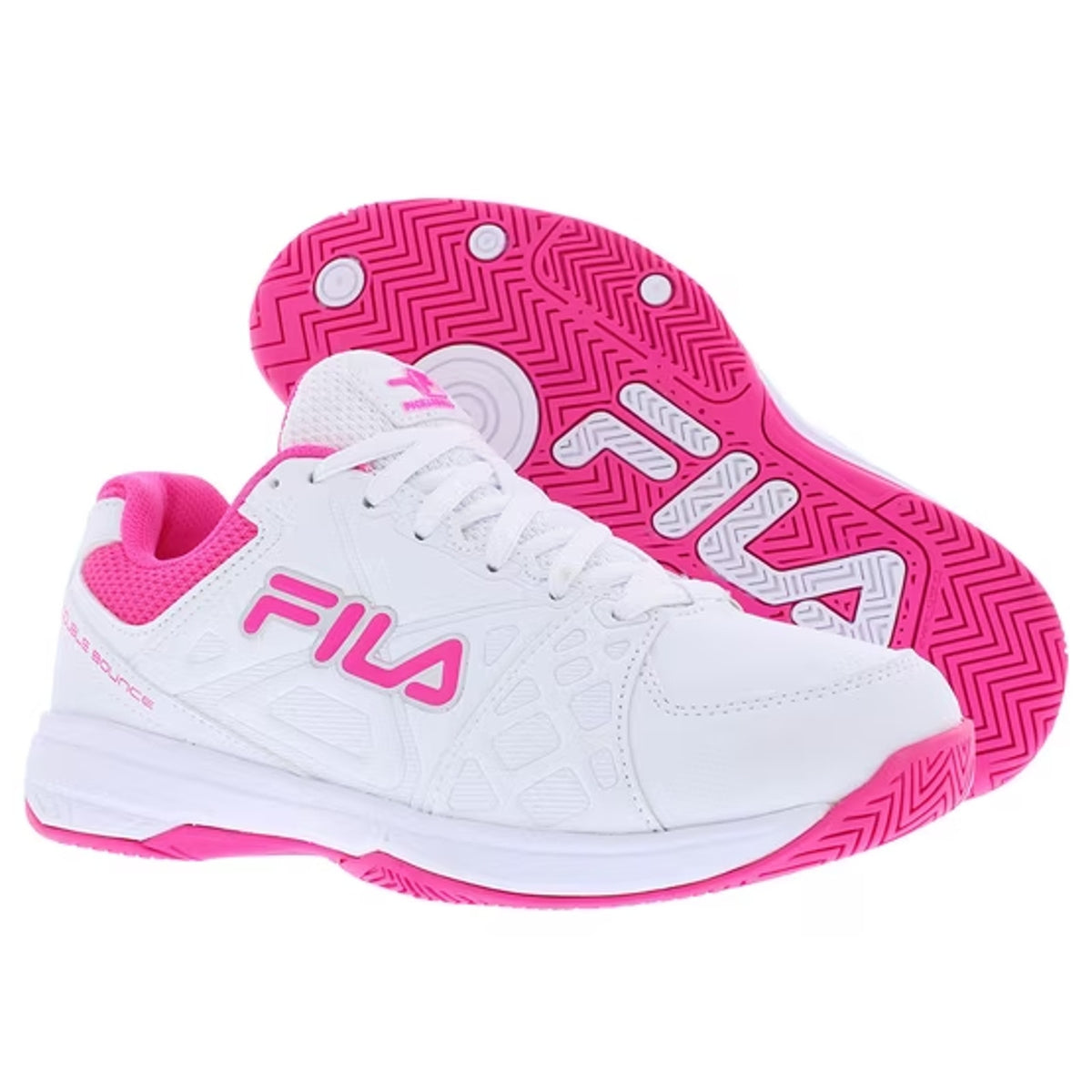 FILA Womens Double Bounce 3 Pickleball Shoes Size 9.5M White Pink Athletic NWOB
