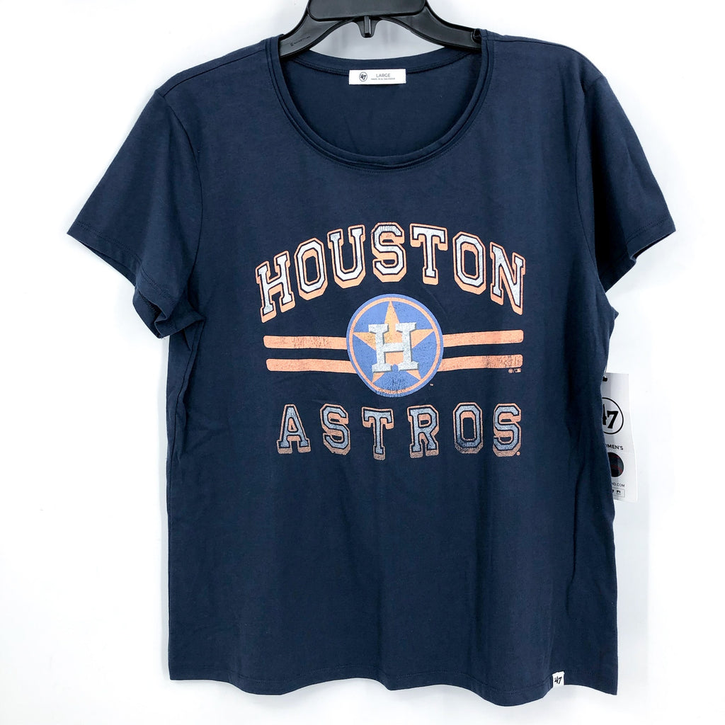 47 BRAND Womens Houston Astros T-shirt Large Atlas Blue Bright Eyed Frankie NWT
