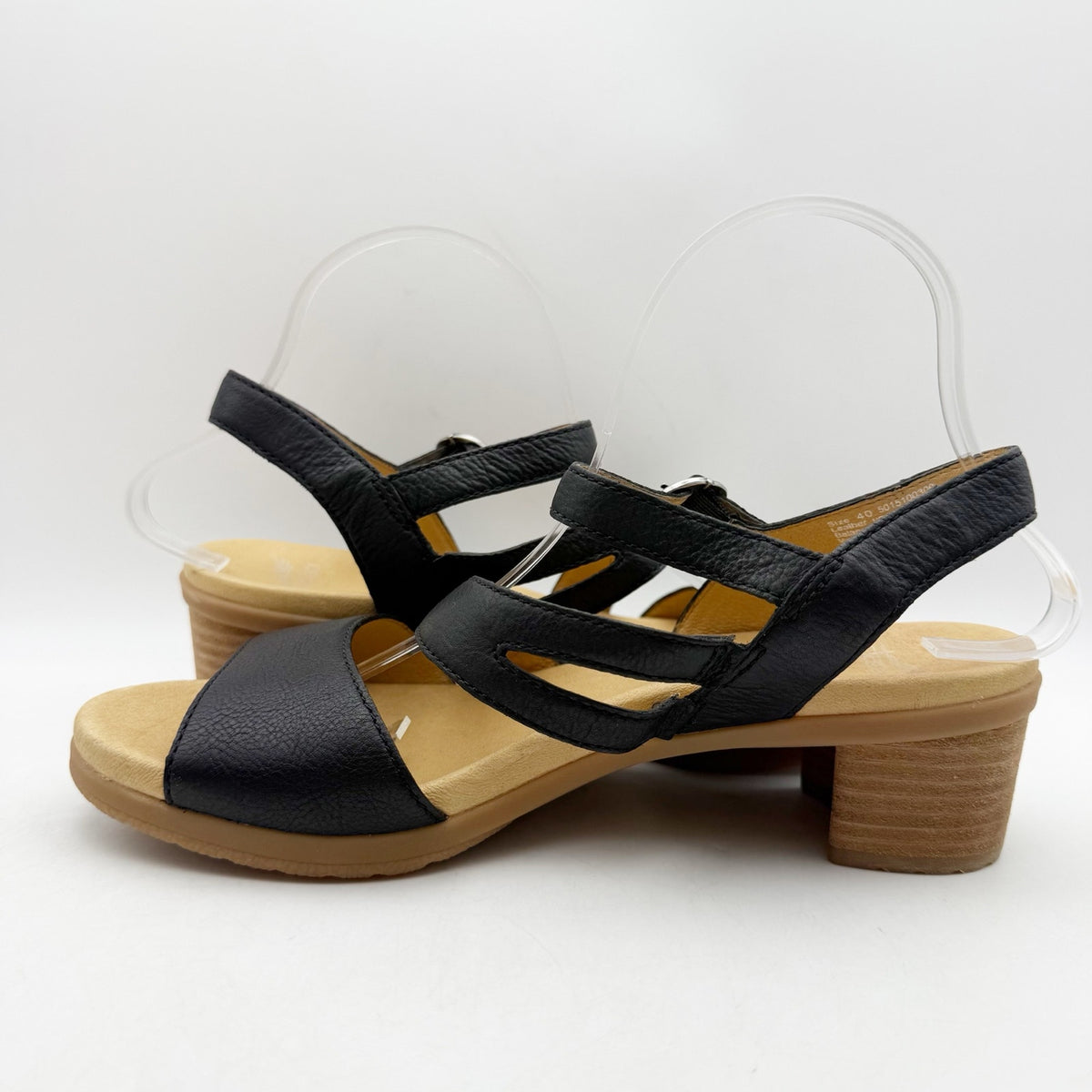 Dansko Womens Tansy Heeled Sandals EU 40 US Size 10-10.5 Black Leather NWOB