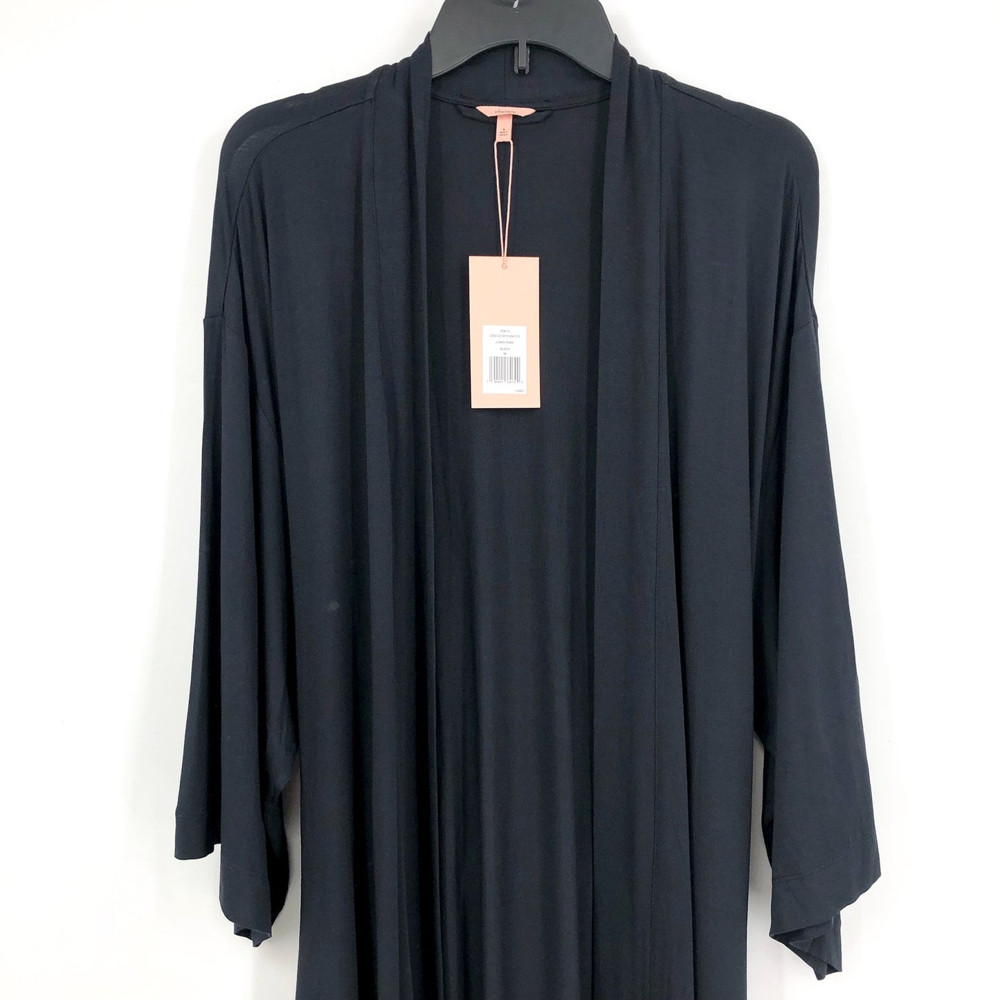 EBERJEY Women's Giselle Long Robe Medium Size 8-10 Black Long Sleeve Jersey NWT