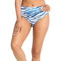 TOMMY BAHAMA Palm Modern Zanzebra High-Waist Bikini Bottom Large Banff Blue NWT