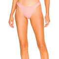 L*SPACE Women's Cabana Bitsy Bikini Bottom Large Crystal Pink High Waist NWT