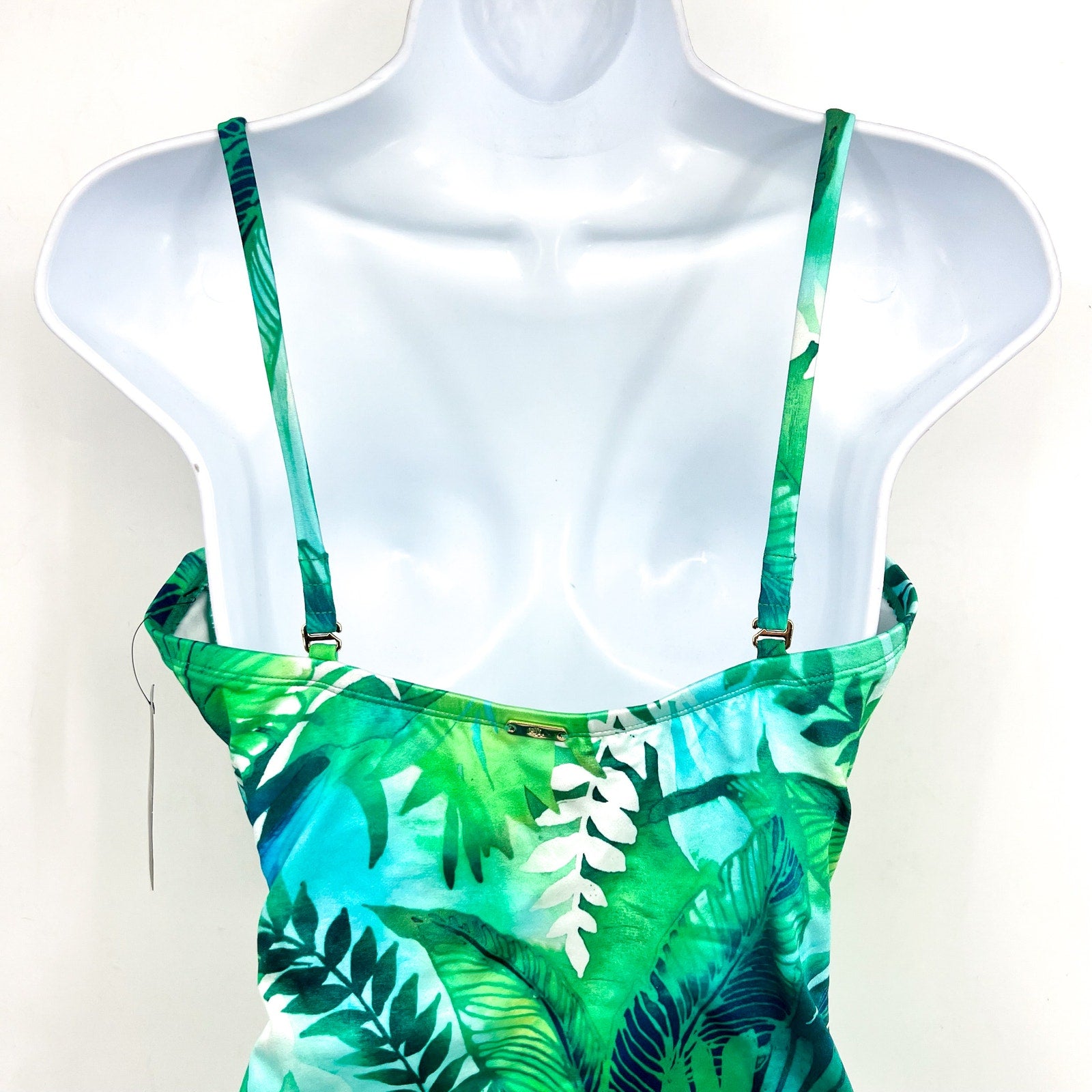 LAUREN RALPH LAUREN Women's One-Piece Swimsuit Size 10 Green Cartago Palms NWT