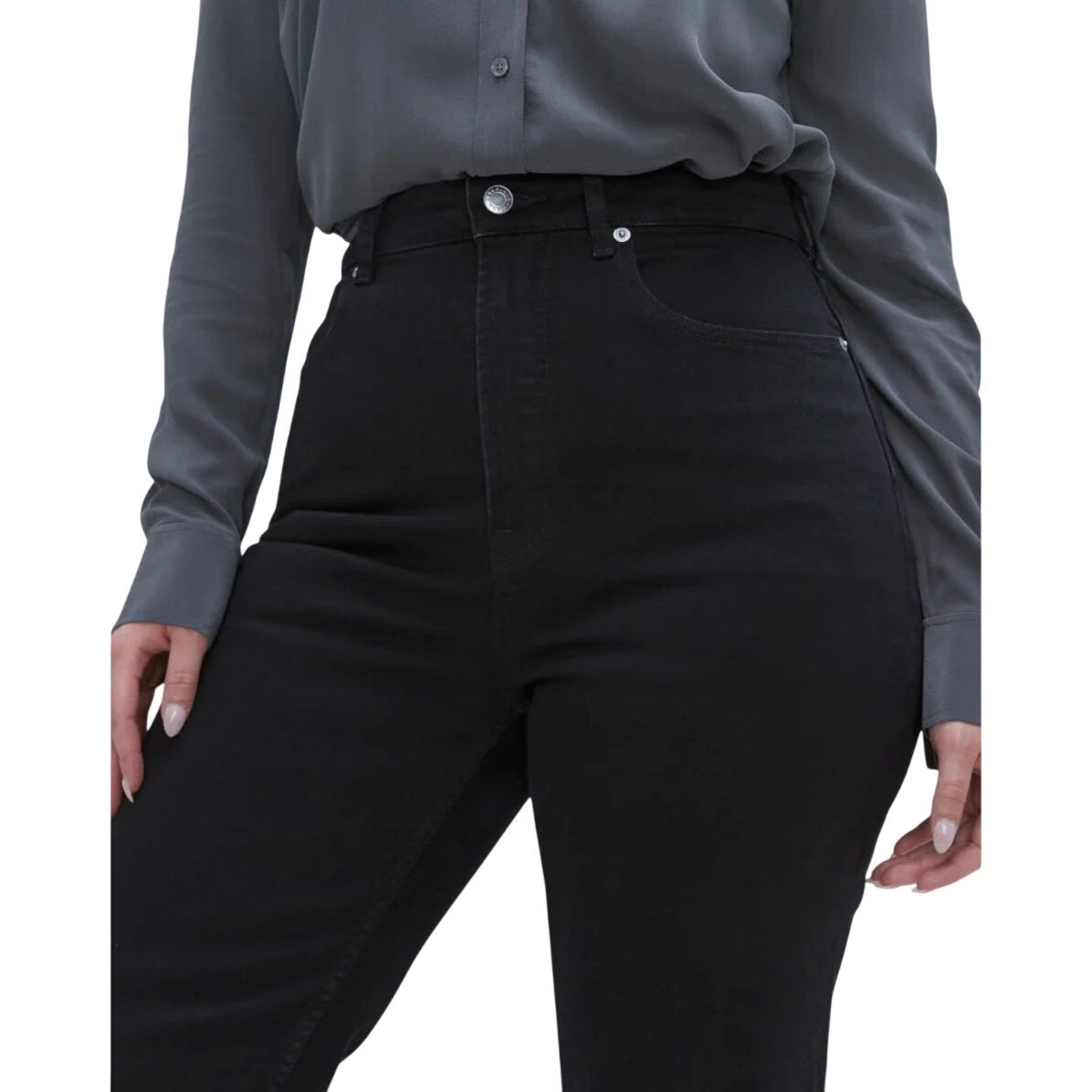 EVERLANE Women's The Curvy Way High Jeans 29x27 US 8 Black Organic Cotton NWT
