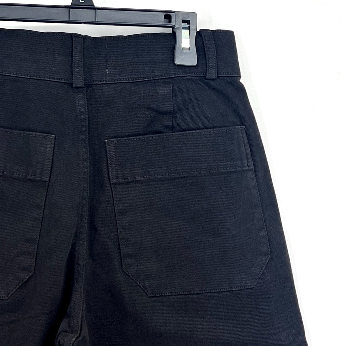 EVERLANE Womens Organic Wide-Leg Crop Pants Size 2 Black Chino Stretch Twill NWT