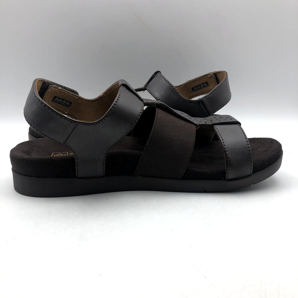 Spenco Womens Anabel Hook & Loop Sandal 7 Wide EU 37.5 French Roast Brown NIB