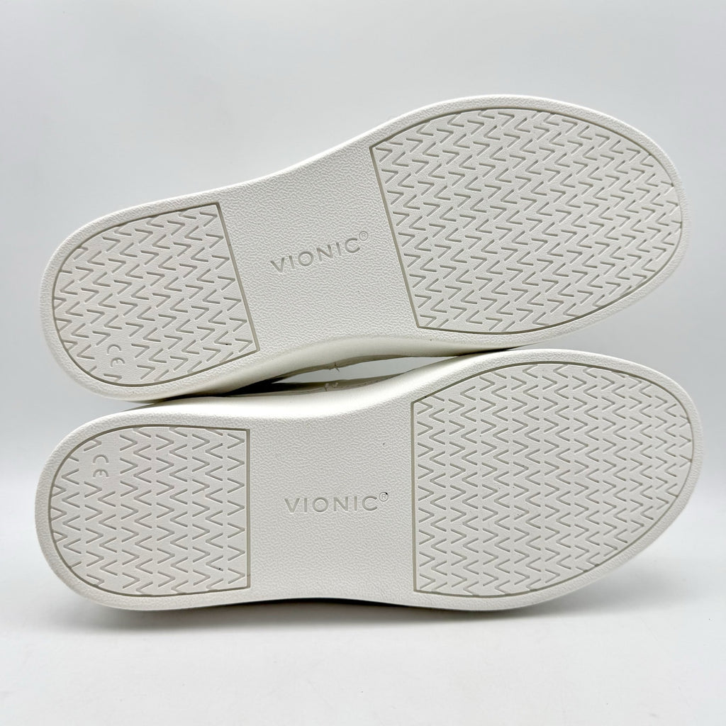 Vionic Womens Elise Casual Sneakers US 8 Wide EU 38.5 White Leather NIB
