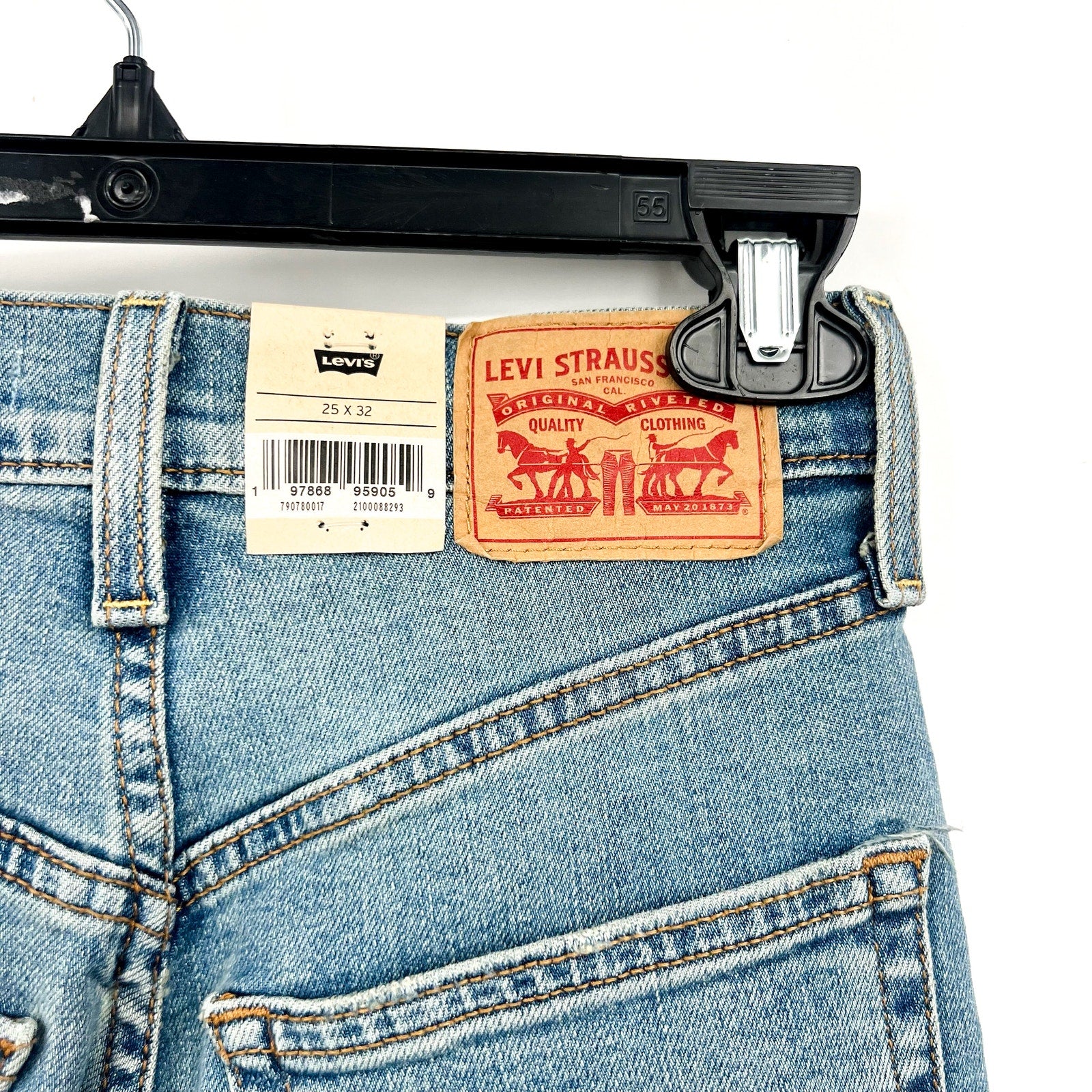 Levi's Womens Ribcage Straight Jeans 25x32 0 Blue Ringing Bells 79078-0017 NWT