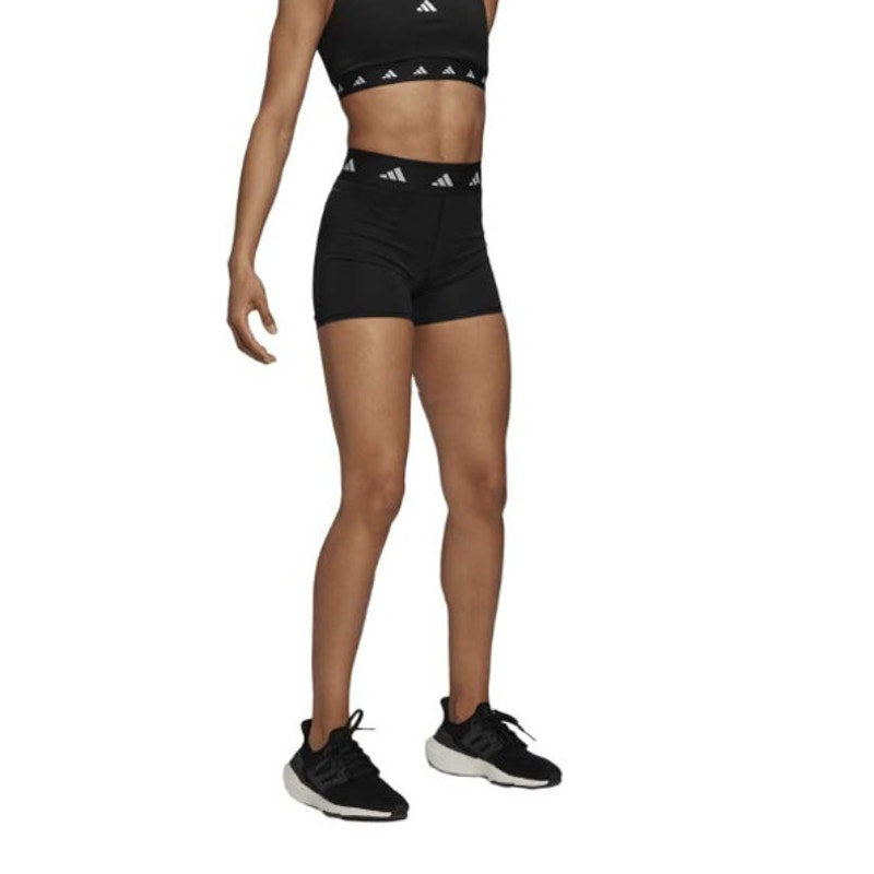 ADIDAS Women's TechFit Sport Short Tight XS Black Black Elastic Waist NWT