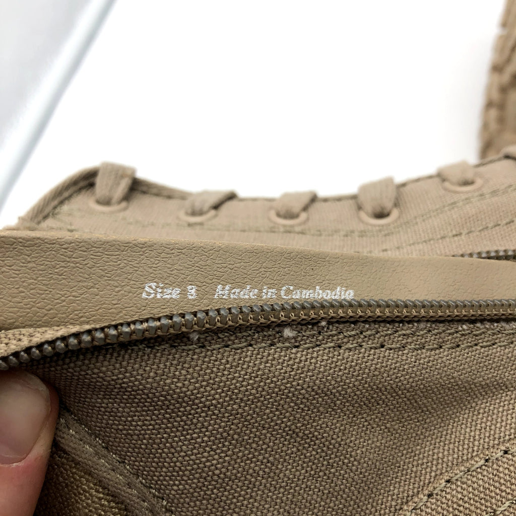 Dolce Vita Womens Combat Boots Size 8 Tan Canvas Stacked Heel NWOB