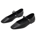 Steve Madden Womens Maple Flats Size 7.5 M Black Leather Mary Jane NWOB