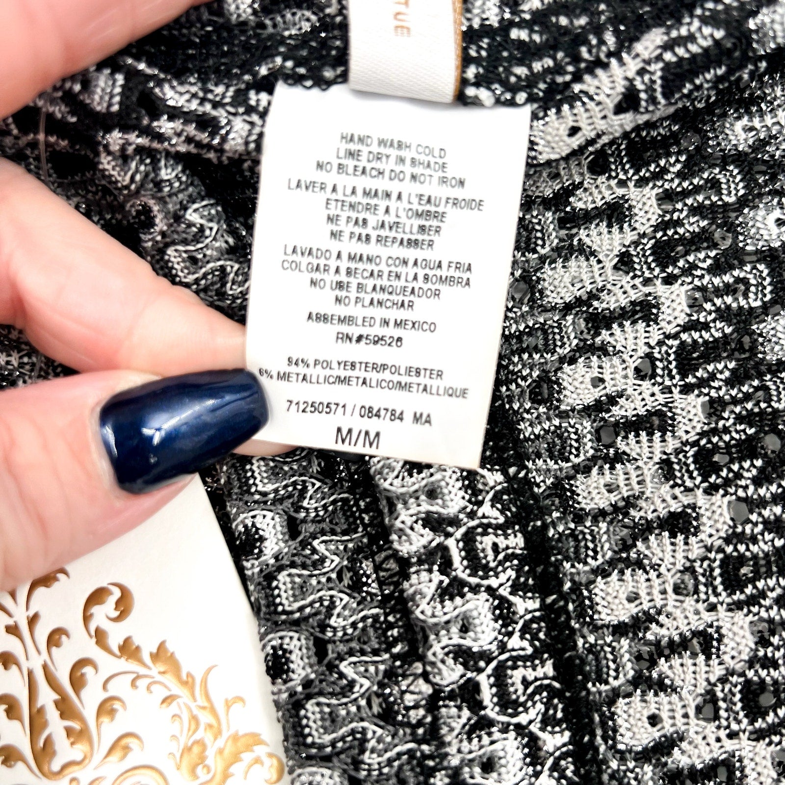 BECCA Women's Granite Bay Crochet Cover-Up Pants Medium Black Split-Leg NWT
