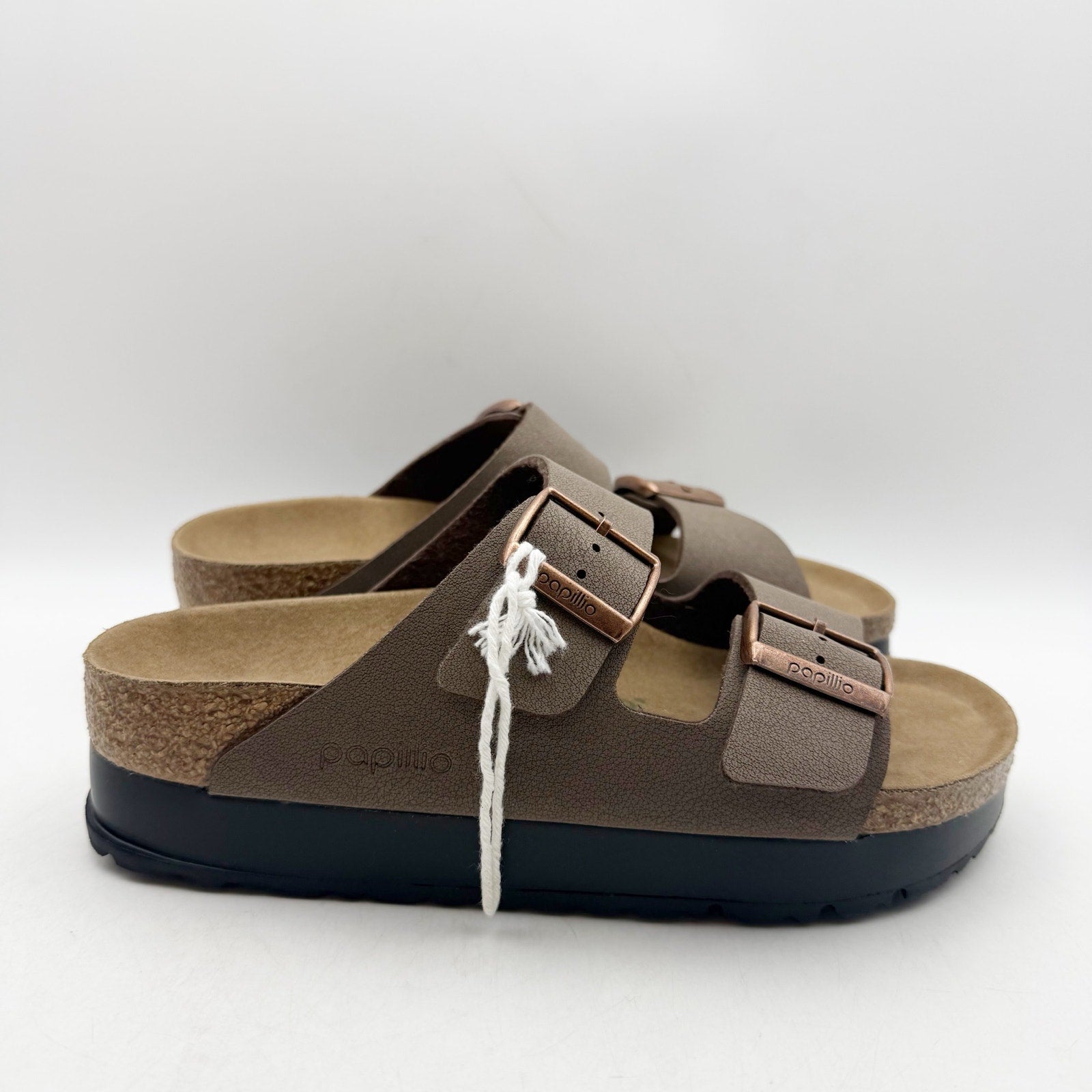 Birkenstock Papillio Women Arizona Platform Sandal EU 37 US 6 Brown Leather NWOB