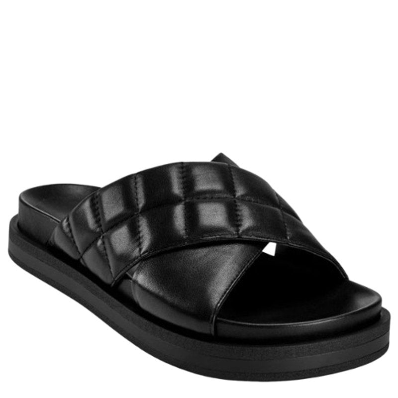 AEROSOLES Women's Lina Slide Sandals Size 6.5M Black Leather Lightweight NWOB