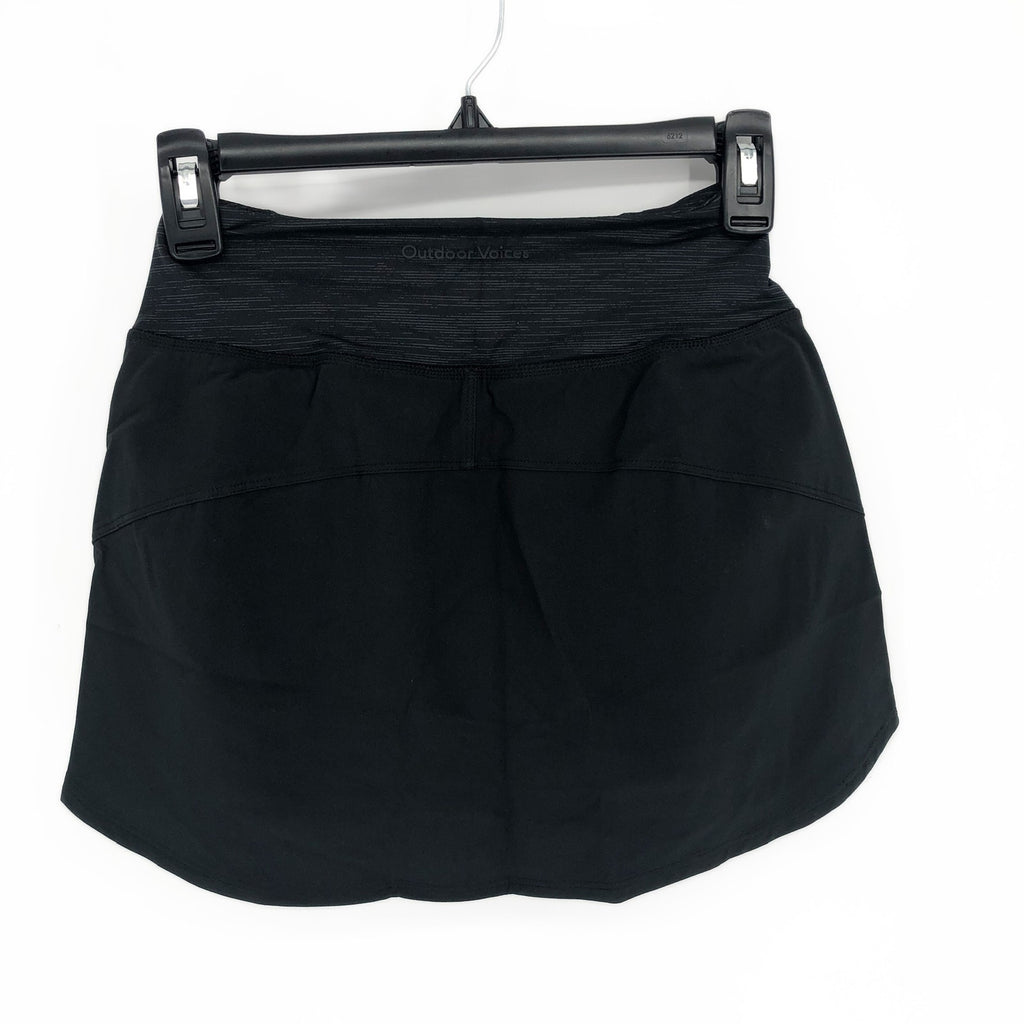 OUTDOOR VOICES Women's Hudson 4" Skort XXS Black Built-in Brief Liner NWT