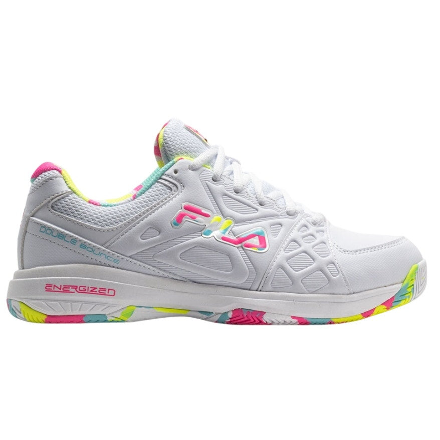 FILA Womens Double Bounce 3 Pickleball Athletic Shoes US 10 White Neon NIB