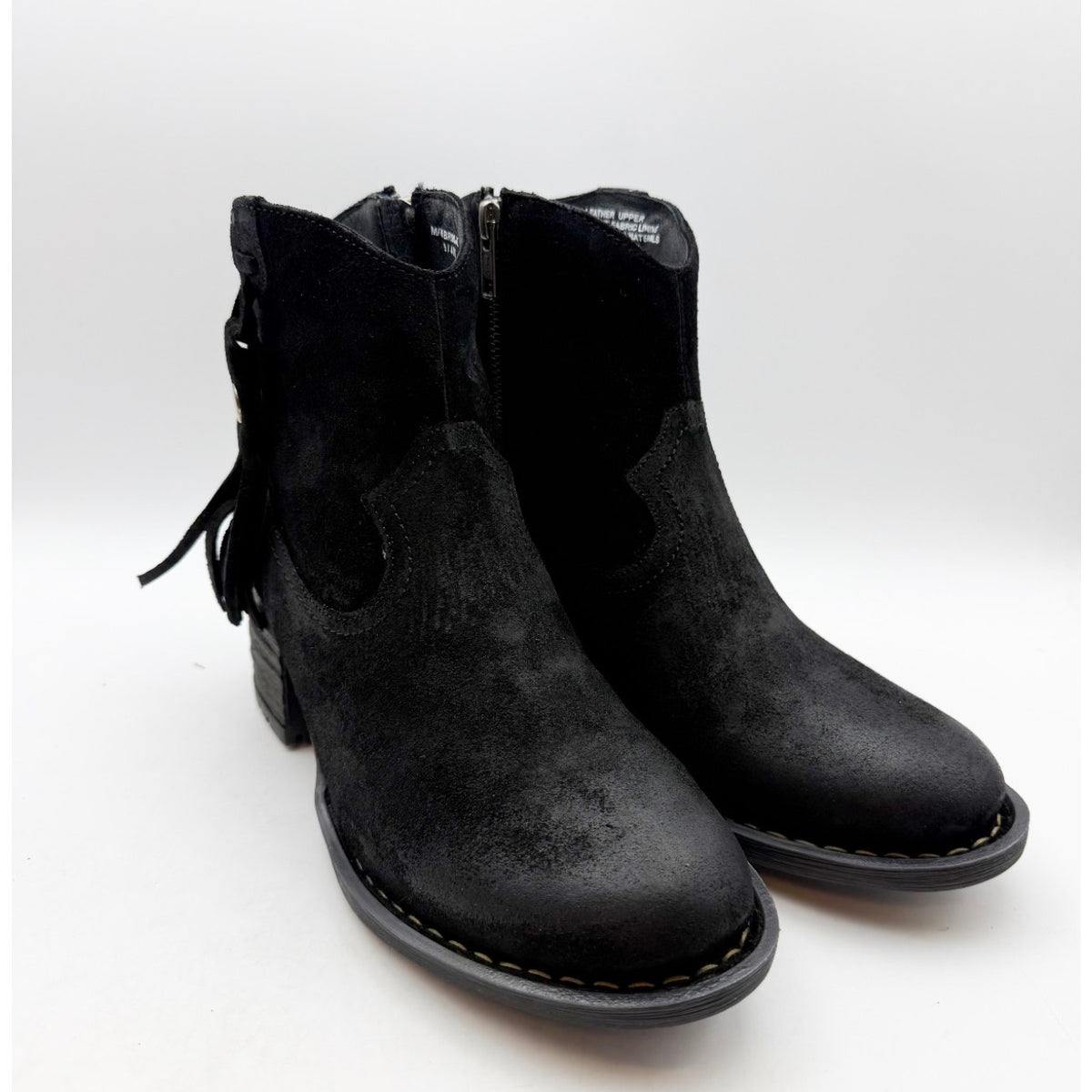 Born Womens Alondra Western Boots Size 9 M EU 40.5 Black Leather NIB