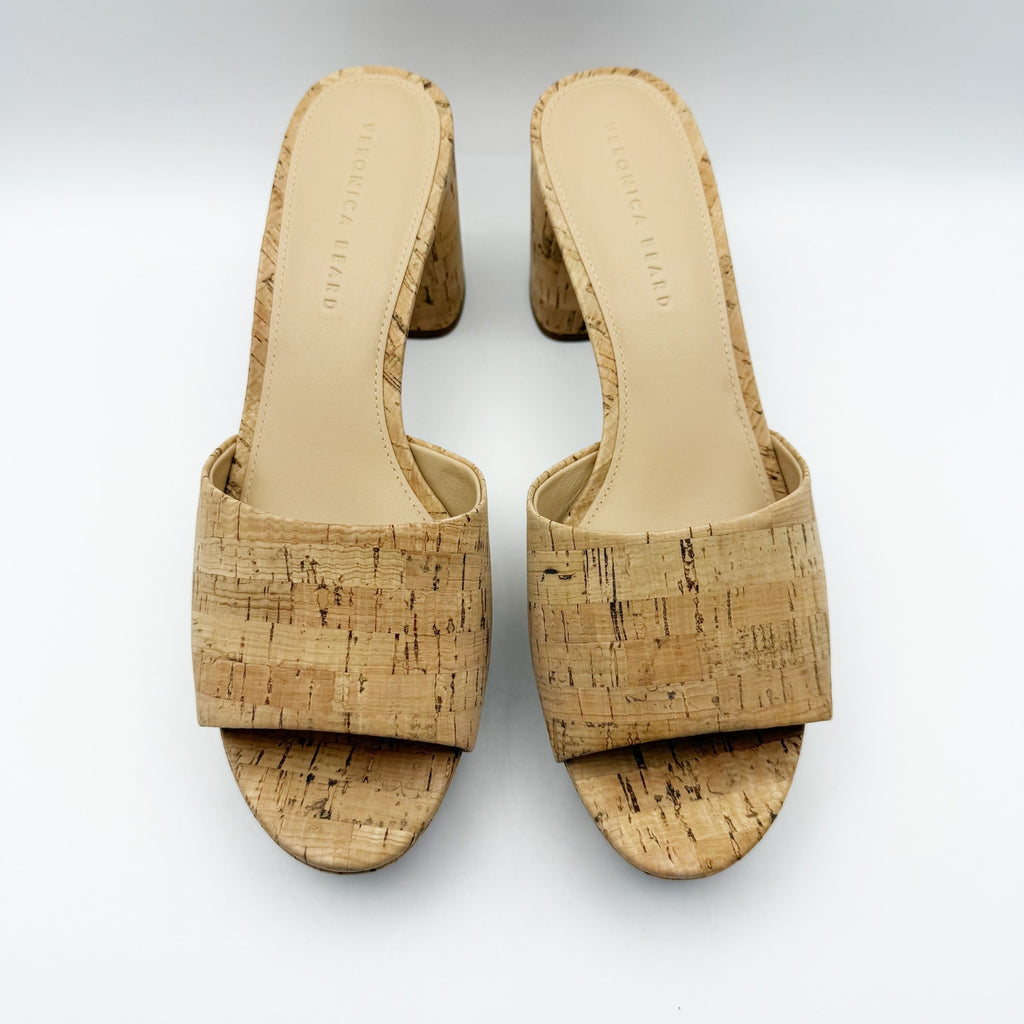 Veronica Beard Womens Dali Cork Heels Size 11 M Tan Leather Cork Platform NIB