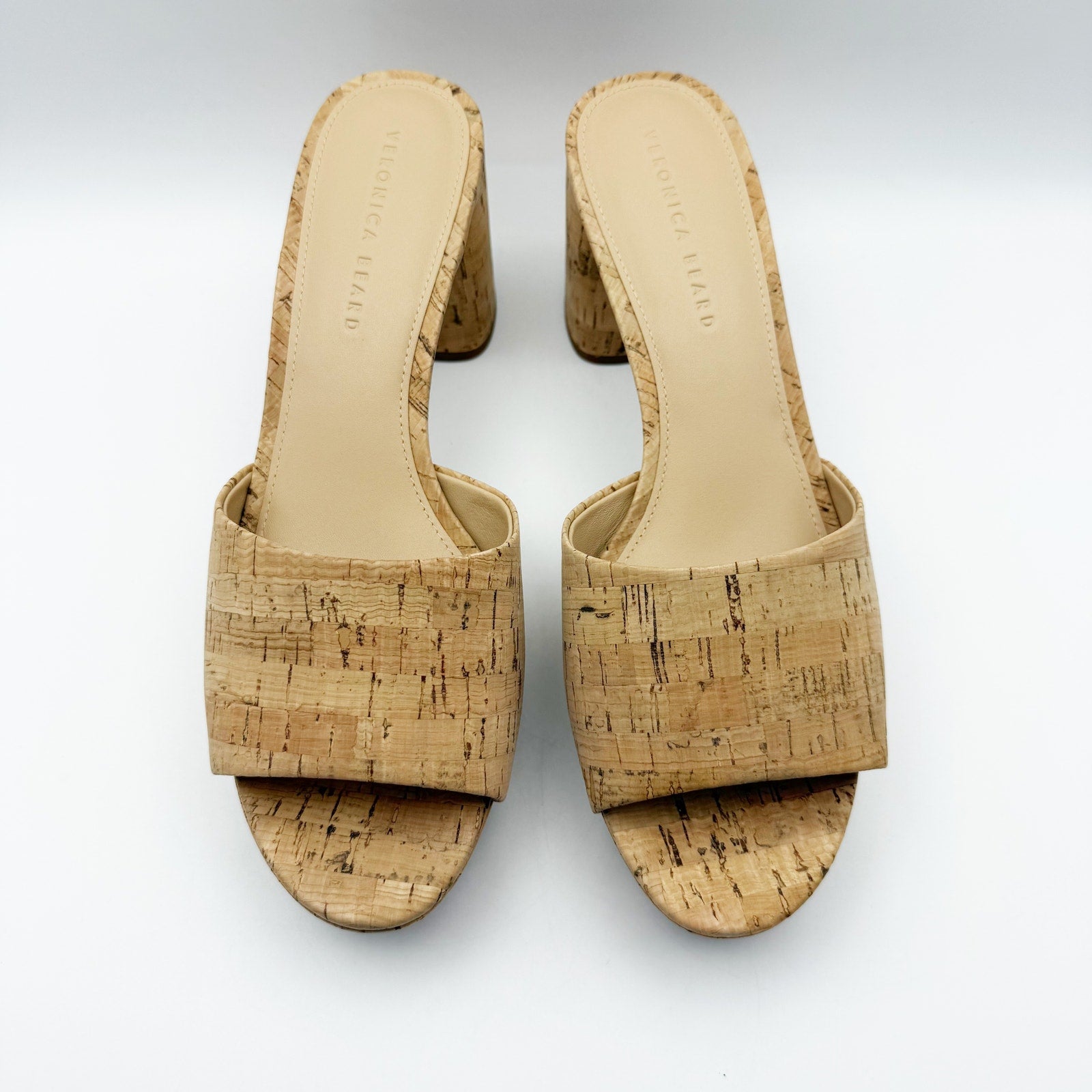 Veronica Beard Womens Dali Cork Heels Size 11 M Tan Leather Cork Platform NIB