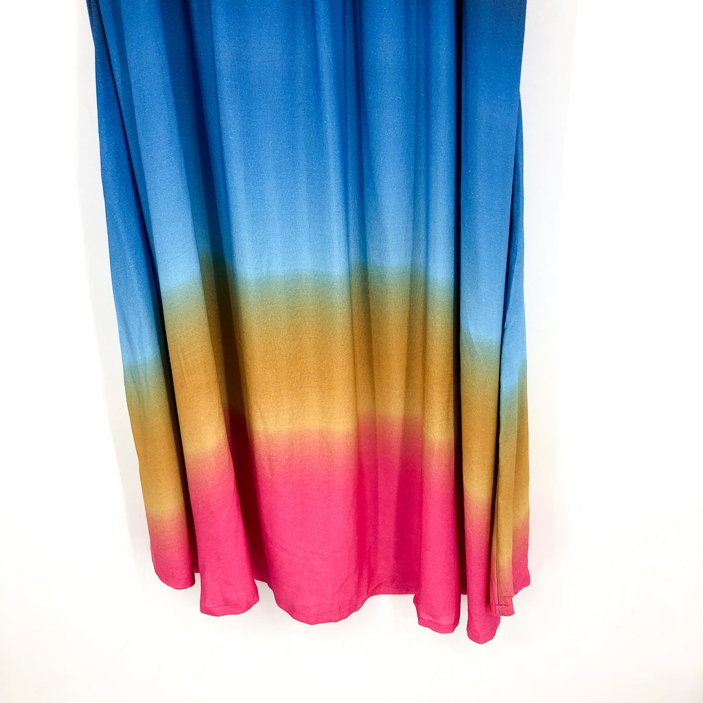BEACH RIOT Women's Larissa Maxi Skirt Large Blue Ocean Sunset Boho Ombre NWT